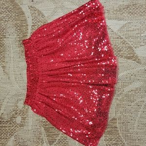 Cat and Jack Red Glitter Skirt - Holidays Christmas